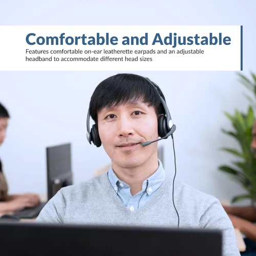 Miniatura 2 de Cyber Acoustics Auriculares estéreo (AC-204), estéreo de 0.138 in y adaptador Y, hogar, aula escolar K12 y educación