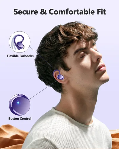 Miniatura 4 de hadbleng Auriculares inalámbricos Bluetooth deportivos 128 horas de reproducción Bluetooth 5.3 con pantalla LED, potentes graves sobre la oreja