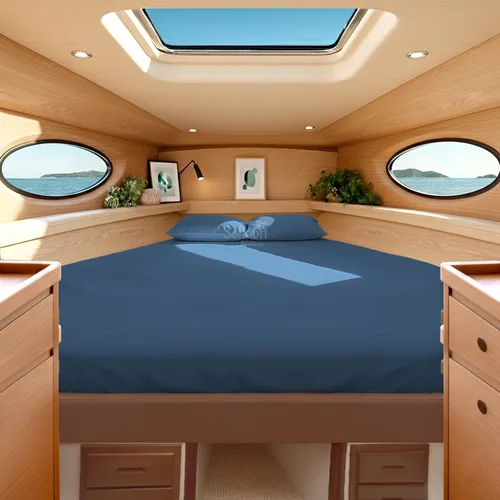 Miniatura 18 de Universal V Berth - Juego de sábanas de 4 piezas para barco, 100% algodón egipcio, la mejor ropa de cama de barco V, se adapta a colchones de hasta
