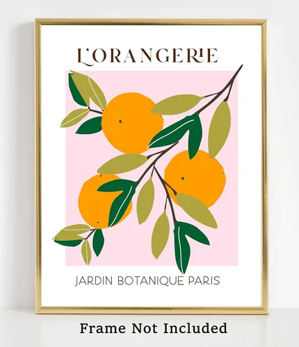 Miniatura 3 de WESTBROOK DESIGN STUDIO Impresión artística abstracta de frutas No.10 naranjas. Decoración moderna de pared de cocina sin marco. Tonos de naranja