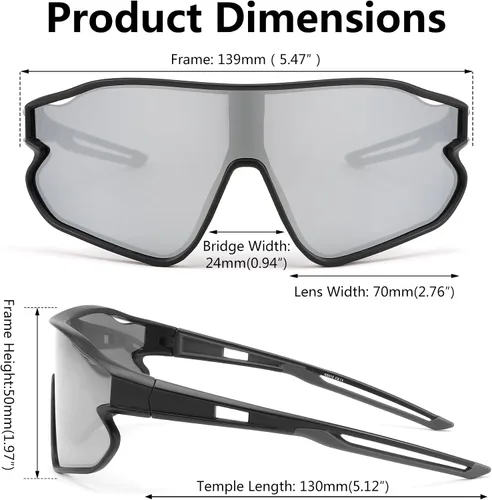 Miniatura 4 de FEISEDY Gafas de sol unisex para jóvenes, gafas de sol de béisbol y tenis, UV400 deportivas para niños y niñas, pantallas de ciclismo B4064