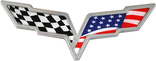 Miniatura 3 de 2 insignias cruzadas para capó delantero y trasero para la fascia trasera, emblemas de repuesto para Corvette C6 2005-2013