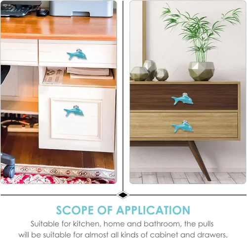 Miniatura 6 de Uonlytech Dolphin - Perillas de puerta de armario, manijas duraderas y sólidas para cajones de muebles de 2.34 pulgadas, tiradores decorativos