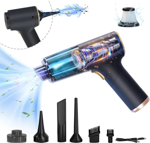 Aspiradora de mano portátil inalámbrica para automóvil, 12000 PA, mini aspiradora de alta potencia y plumero de aire, aspiradora de mano 4 en 1
