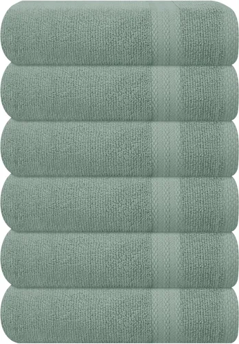 Miniatura 127 de GLAMBURG - Juego de 12 toallas faciales ultrasuaves de 13 x 13 pulgadas, 100% algodón, duraderas y altamente absorbentes, ideales para baño, cocina