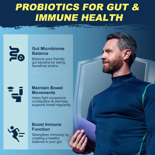 Miniatura 4 de DRFOSTER Probióticos para hombres Salud digestiva, 120 mil millones de UFC probióticos para hombre con enzimas y prebióticos y palma enana americana