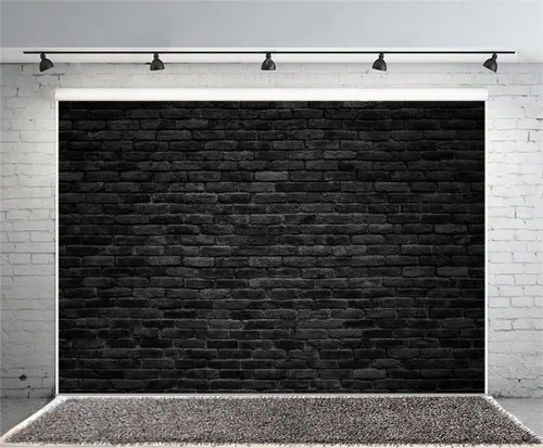 Yeele Telón de fondo retro de pared de ladrillo negro de 10 x 6.5 pies, tela de vinilo con revestimiento de pintura vintage, fondo de fotografía,