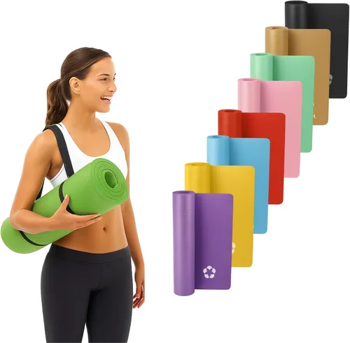 Miniatura 13 de Vandue Extra Thick 0.4" Tech Foam Exercise Yoga Mat w/Carry Strap - Non-slip, Moisture-Resistant Cushion for Pilates - Support for Stretching &