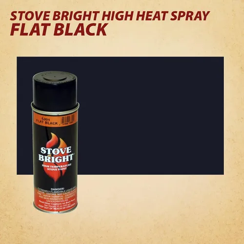 Miniatura 2 de Pintura en aerosol Stove Bright de alta temperatura, metálica, hasta 1200 grados, 12 onzas (paquete de 1), 6304 - negro liso sin brillo 6304 - Negro