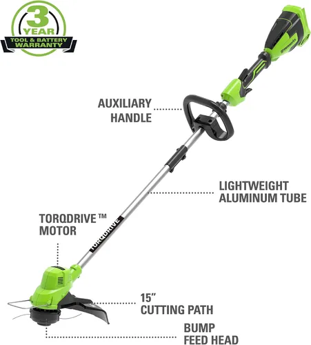 Miniatura 2 de Greenworks - Desbrozadora de 15 pulgada y 40 V Torqdrive, solo herramienta