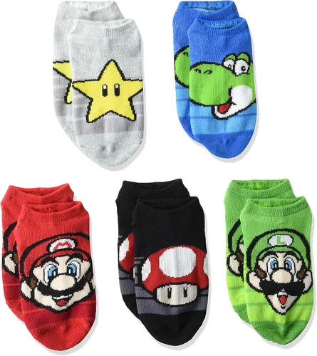 Miniatura 10 de Mario Paquete de 5 calcetines invisibles Nintendo para niños