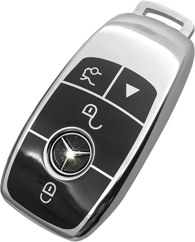 Miniatura 17 de Creativity Funda para llave de Mercedes Benz. Hermosa funda de TPU compatible con CLS CLK AMG ML C CL E S SL SLK G GLC GLE GLS M R Smart Remote Key