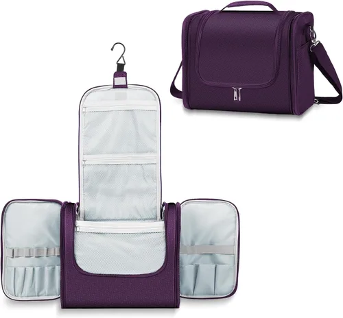 Miniatura 9 de Buruis - Neceser grande para hombres y mujeres, bolsa de viaje colgante para maquillaje, cosméticos, afeitado, artículos de tocador, kit Dopp