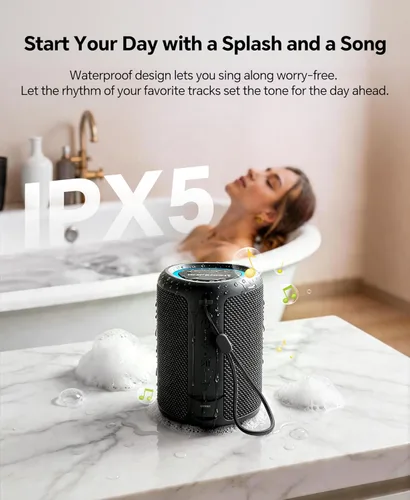 Miniatura 6 de Altavoz Bluetooth portátil Esenciales para la playa: potente sonido cristalino/luz dinámica/IPX5 impermeable/reproducción durante todo el día/BT