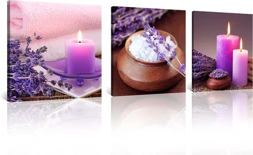 Miniatura 16 de NAN Wind 3 piezas de arte de pared de orquídea azul, piedras de spa zen, impresión en lienzo, gotitas de agua, naturaleza muerta, botánica