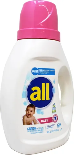Miniatura 2 de All Detergente líquido para ropa, suave para bebé, 24 cargas, 30 onzas líquidas