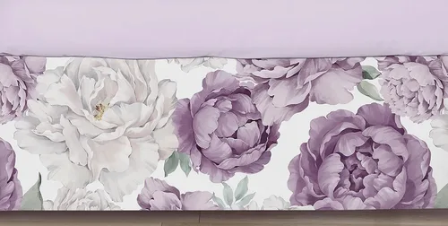 Sweet Jojo Designs Falda de cuna de bebé, color morado lavanda, bohemio, elegante, floral, para niña, falda de cama con volantes, falda de cama para