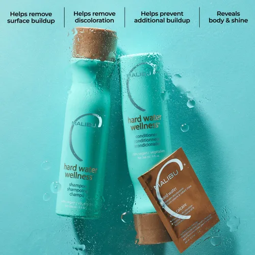 Miniatura 2 de Malibu C Acondicionador para el cabello de agua dura para acumulación, fórmula hidratante sin sulfato para cabello seco dañado y desenredante