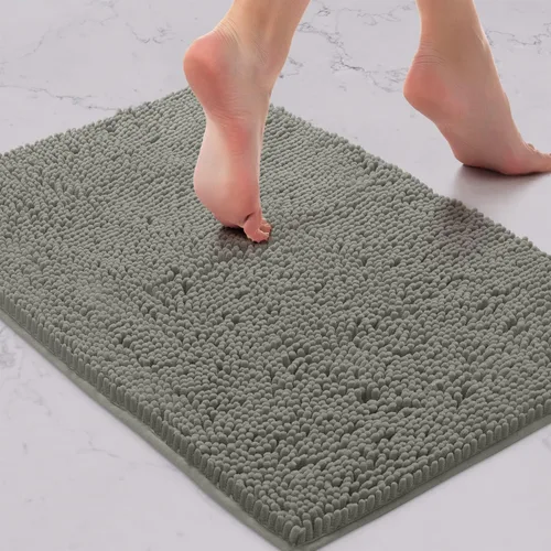 Miniatura 94 de LuxUrux Tapete de microfibra afelpada, de felpilla extrasuave, pelo largo de 1 pulgada, muy absorbente, para baño o ducha, lavar y secar a máquina