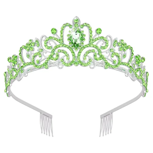 Miniatura 11 de Didder - Diadema con corona de tiara de cristal dorado. Elegante corona con peines para princesa, para mujeres y niñas, ideal para novias, bodas, 02
