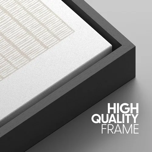 Miniatura 303 de SIGNWIN Lienzo enmarcado para pared, arte con pinceladas de flujo neutro en tonos beige abstractos, ilustraciones, arte moderno, decorativo