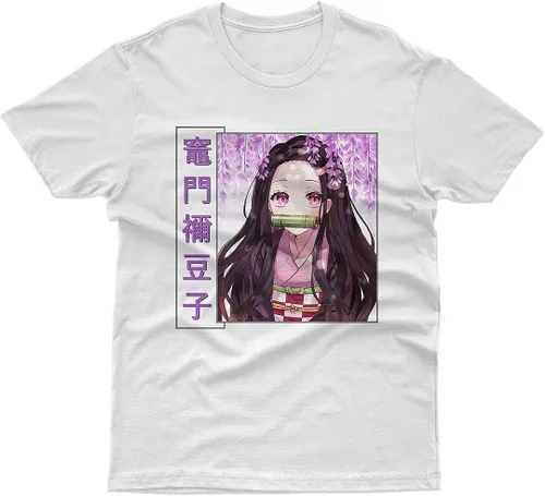 68VX Tees Nezuko Kamado - Camisa de Demon Slayer Kimetsu no Yaiba, camiseta de manga corta Kamado, camiseta de anime, camisas de manga para hombre,