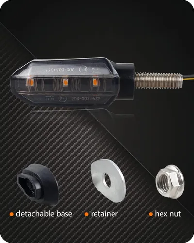 Miniatura 6 de 4 piezas de señales de giro universales para motocicleta, luces LED de señal de giro delanteras y traseras, intermitentes secuenciales ámbar