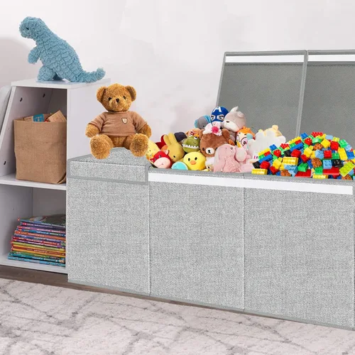 Miniatura 4 de Pantryily Caja de Juguetes Extra Grande para Niñas y Niños - Cajas Cofre de Juguetes Plegables Organizadoras y Almacenamiento para Sala de Estar