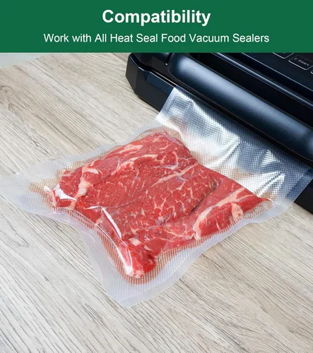Miniatura 4 de Bolsas selladoras al vacío para alimentos, bolsas selladoras al vacío resistentes sin BPA en rollos de 8 pulgadas, 50 pies, paquete de 2, ideal