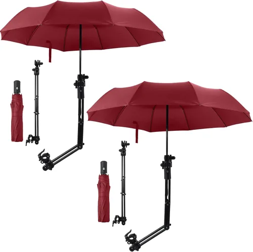 Miniatura 9 de Shinylin 2 paraguas de playa con abrazadera universal ajustable UPF 50+ apertura y cierre automático resistente al viento paraguas de golf portátil