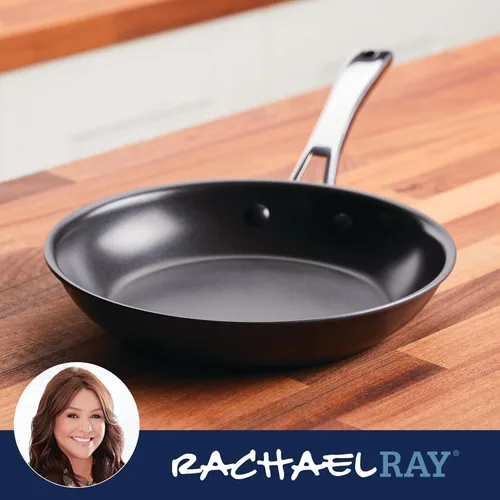Miniatura 8 de Rachael Ray Cook + Create Sartén para Freír Anodizada Dura Antiadherente, 10 Pulgadas - Negro