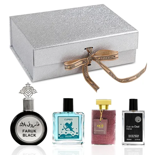 Miniatura 8 de A CENTER Set de regalo de colonia para hombre, 4 x 3.4 onzas líquidas, perfume de lujo con caja de presentación premium, regalo perfecto para el día