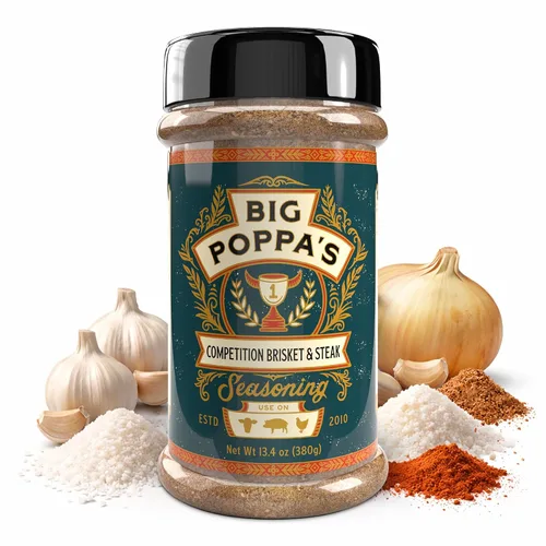 Miniatura 24 de Big Poppa's Double Secret Condimento para Bistec – Sazonador para Bistec Galardonado con Sal Marina Fina, Ajo en Polvo y Sal de Limón – Mezcla