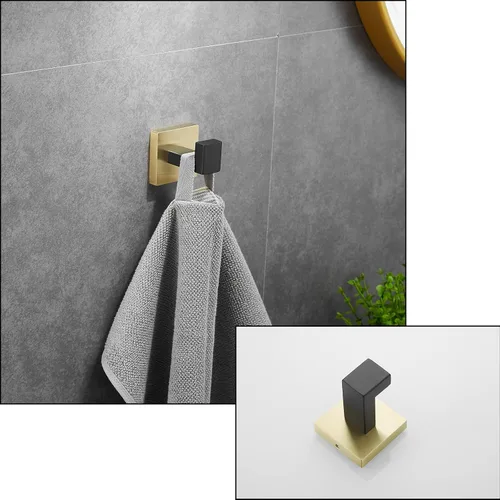 Miniatura 5 de Juego de accesorios de baño de 23.6 pulgadas, 2 ganchos para toallas, soporte para papel higiénico, soporte para toallas de mano, accesorios de baño