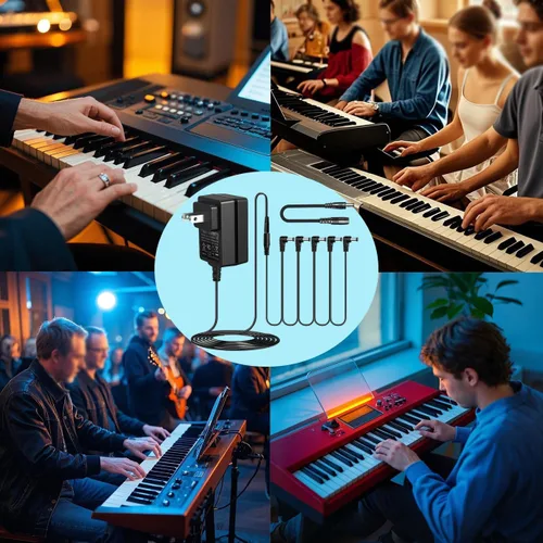 Miniatura 6 de JOYO Adaptador de fuente de alimentación DC 12V 1.5A para teclado, piano digital, pedales de guitarra, mini amplificador Cargador de pared AC