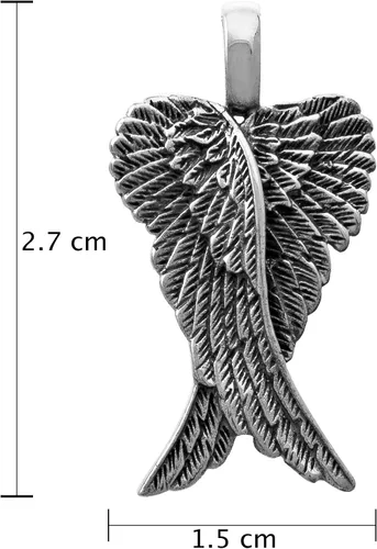 Miniatura 2 de WithLoveSilver - Colgante de plata de ley 925 con alas de ángel gemelas, Plata esterlina