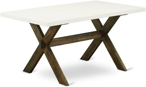 Miniatura 18 de East West Furniture VT026 Mesa de comedor estilo V – una mesa de cocina rectangular con patas elegantes, 36 x 60 pulgadas, multicolor