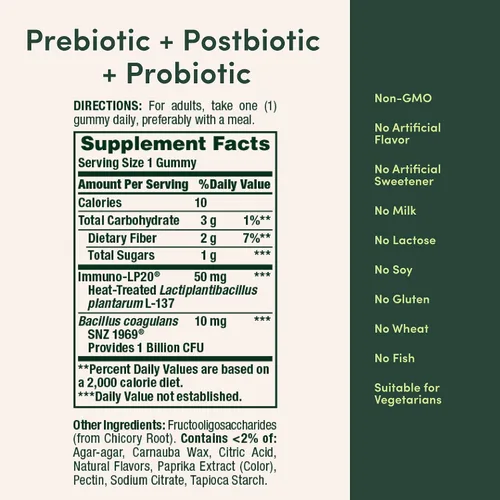 Miniatura 6 de Nature's Bounty Pre + Pro + Gomitas postbióticas para la salud digestiva, apoyo inmunológico, gomitas probióticas para la salud intestinal, sabor a