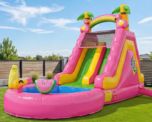 Tobogán acuático inflable comercial de 23 pies de largo para adultos y adolescentes, parque acuático gigante con PVC resistente de 15 onzas,