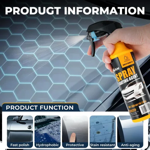 Miniatura 5 de NUAN 2-Pack Nano recubrimiento cerámico hidrofóbico, kit de aerosol de revestimiento para coche de 300ml, protección de pintura automotriz fácil