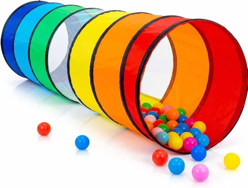 Tienda de campaña de túnel de juego para niños pequeños, colorido juguete de túnel de gateo desplegable para bebés o mascotas, regalo plegable para
