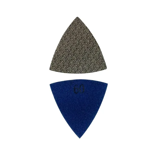 Miniatura 2 de Almohadillas de pulido triangulares de diamante de 3 "para multiherramientas oscilantes, altura de segmento de 0.118 in, galvanizado, grano 60