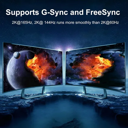 Miniatura 5 de Cable DisplayPort a DisplayPort de 3 pies, trenzado, paquete de 2 adaptadores de puerto de pantalla DP macho a macho 4K, 2 k@165 Hz/144 Hz/120 Hz
