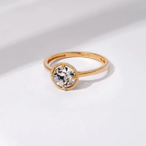 Miniatura 4 de Tienda Collection 10k Gold Imported Crystal March Birthstone Ring