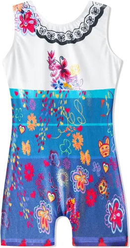 Miniatura 12 de HOZIY Leotardos de gimnasia para niñas, con diseño de sirena, bicicleta brillante, lunares verdes, rojo y rosa fuerte