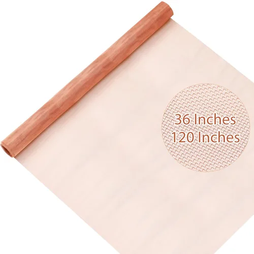 Miniatura 9 de Therwen Pantalla de malla de cobre de 48 pulgadas x 10 pies, 99.9% cobre puro 40 rollo de malla para conexión a tierra, pantalla de filtro denso