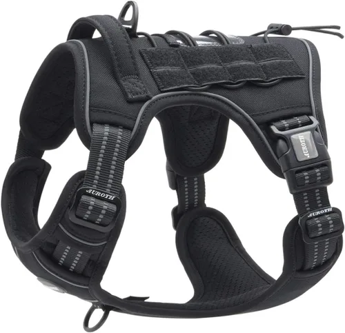 Miniatura 51 de Auroth - Arnés táctico para perros pequeños y medianos, sin tirones, arnés ajustable para mascotas, reflectante, K9, entrenamiento, trabajo, de Gris