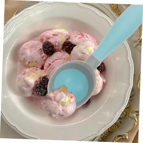 Miniatura 2 de Juego de cucharas ergonómicas para helados, 2 cucharas de goma para helado para servir ensalada de frutas