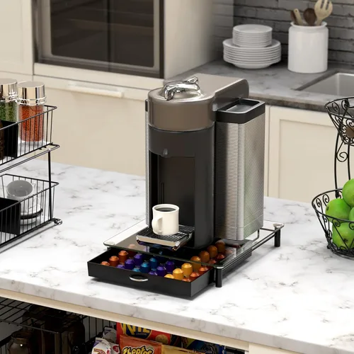 Miniatura 2 de DecoBros Nespresso OriginalLine gavetero con soporte para cápsulas de vidrio templado Vidrio templado - OriginalLine Only