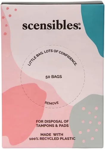 Scensibles Bolsas de eliminación de cuidado personal (50 unidades) - Para tampones, almohadillas, forros, preservativos y más - Solución de